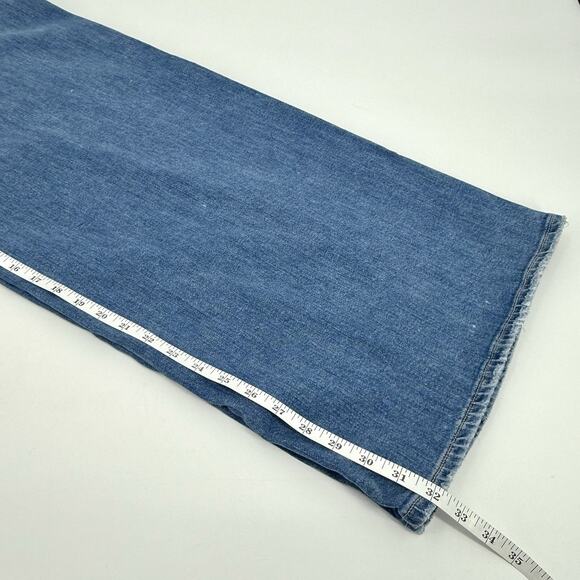 American Eagle Dreamy Drape Stretch Super High-Waisted Baggy Wide-Leg Jeans 12L - Picture 9 of 11